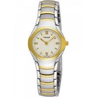 pulsar ladies two tone bracelet watch peg406x1