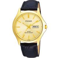 Pulsar Mens Gold Dial Watch PXD296X1
