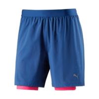 puma running mens pace 2 in 1 shorts true bluebright plasma