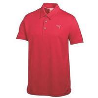puma golf junior tech polo shirt red medium