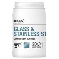 PVA Hygiene Glass and Stainless Steel Cleaner Sachets Pack of 20