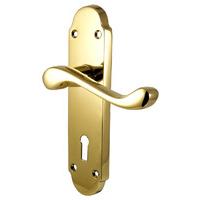 PVD Brass Oakey Lock Door Handles Set