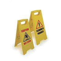 PVC Sign (300x400x600mm) - Caution Wet Floor