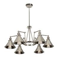 pv6 pn provence 6 arm chandelier in polished nickel