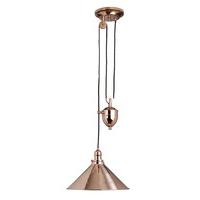 pvp cpr provence rise and fall ceiling pendant in polished copper