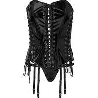 PVC Triple Lace Up Corset Set