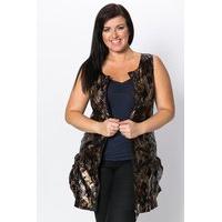 PVC Brush Print Longline Gilet