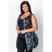 PVC Brush Print Longline Gilet