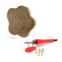Pyrography Kit and Wooden Plate Bundle