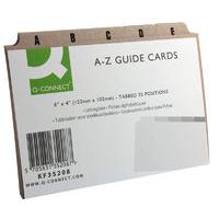 Q CONNECT GUIDECARDS 6X4 A-Z BUFF