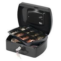 Q Connect 8 Inch Cash Box - Black