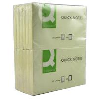 Q Connect Quick Sticky Note 75x125mm Ylw - 12 Pack