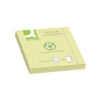 Q Connect Quick Notes Recyc 75x75 Yellow - 12 Pack