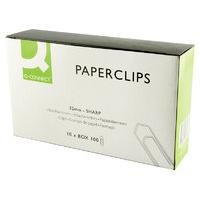 Q Connect Paperclips 32mm No Tear Pk100 - 10 Pack