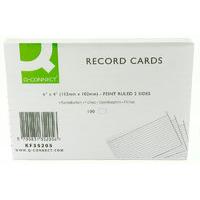 Q CONNECT RECORD CARD 6X4 FT WHT P100