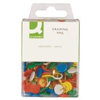 Q Connect Drawing Pins Coloured Pk120 - 10 Pack