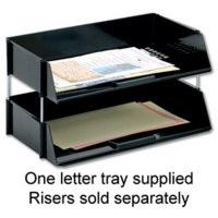 q connect wide entry letter tray black