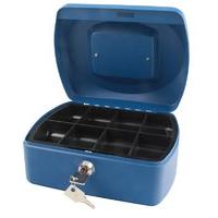 q connect 8 inch cash box blue