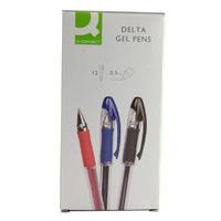 Q Connect Delta Gel Pen Black - 12 Pack