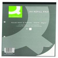 q connect refill pad a4 ruled feint and margin punched 2 hole head bou ...