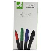 Q Connect Cd/dvd Markers Black - 10 Pack
