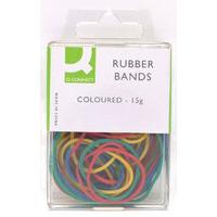 q connect rubber bands coloured 15g 10 pack