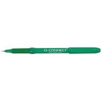 Q Connect Fineliner Pen 0.4 Green - 10 Pack