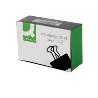 Q-Connect Black Foldback Clip - 24mm - 10 Pack