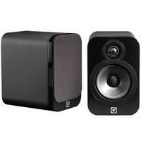 Q Acoustics QA3014 3000 series Bookshelf speakers in Black Leather (Pair)