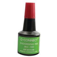 q connect red endorsing ink 28ml pack of 10 kf25108q