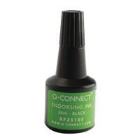 q connect black endorsing ink 28ml pack of 10 kf25105q