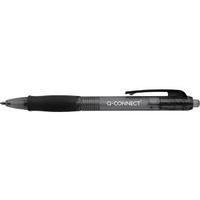 Q-Connect Retractable Ballpoint Black Pen Pack of 10 KF00267