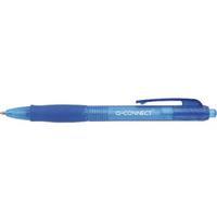 q connect retractable ballpoint blue pen pack of 10 kf00268