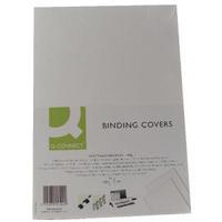 Q-Connect A4 White Leathergrain Comb Binder Cover Pack of 100 KF00502