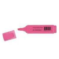 q connect pink highlighter pen pack of 10 kf01112