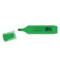 q connect green highlighter pen pack of 10 kf01113