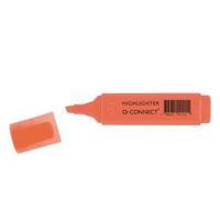 q connect orange highlighter pen pack of 10 kf01115