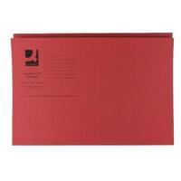 Q-Connect Red Square Cut Folder Medium Weight 250gsm Foolscap Pack of