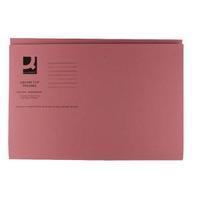 Q-Connect Pink Square Cut Folder Medium Weight 250gsm Foolscap Pack of