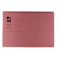 q connect pink square cut folder medium weight 250gsm foolscap pack of