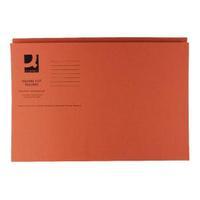 Q-Connect Orange Square Cut Folder Medium Weight 250gsm Foolscap Pack