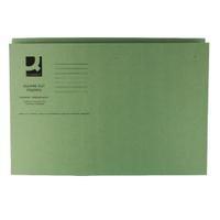 Q-Connect Green Square Cut Folder Medium Weight 250gsm Foolscap Pack