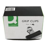 Q-Connect 75mm Black Grip Clip Pack of 10 KF01291