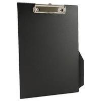 Q-Connect Black A4Foolscap PVC Clipboard KF01296