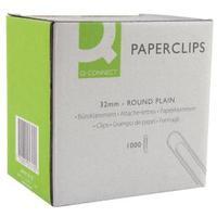 Q-Connect 32mm Plain Paperclips Pack of 1000 KF01315