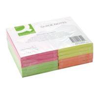 Q-Connect Repositionable 76 x 127mm Neon Quick Notes Pack of 12