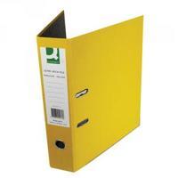 q connect yellow foolscap paperbacked lever arch file pack of 10