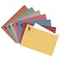 q connect assorted square cut folders lightweight 180gsm foolscap pack