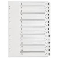 Q-Connect Multi-Punched 1-15 Reinforced White Board A4 Index Clear