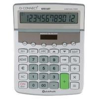 Q-Connect Dual Power ed Desktop Calculator 12-Digit Adjustable Display